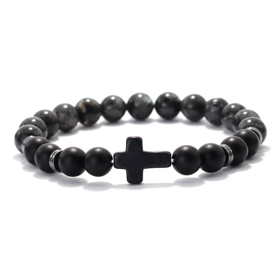 

Браслет-крест из натурального гематита и бирюзы для мужчин и женщин с тигровым глазом, бисерный браслет для йоги, круг для рук, пара, ювелирные изделия, подарок, браслет
