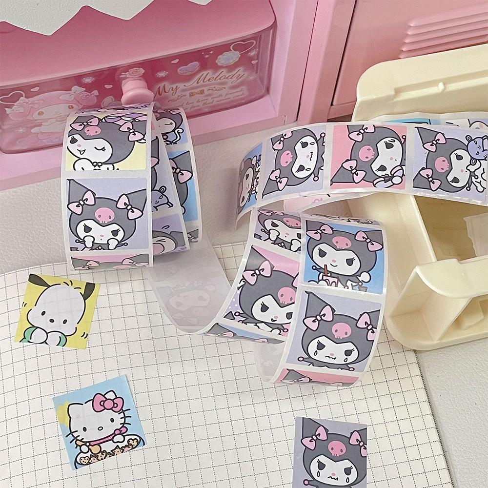 500PCS Cute Kuromi Pochacco My Melody Cartoon Stickers Roll Laptop Scrapbook Phone Diary Kawaii Aesthetic Sticker Decal Kids Toy