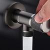 Gun Gray Stainless Steel Angle Valve - Hot/Cold Water Heater Stop Valve with Copper Core for Toilet.