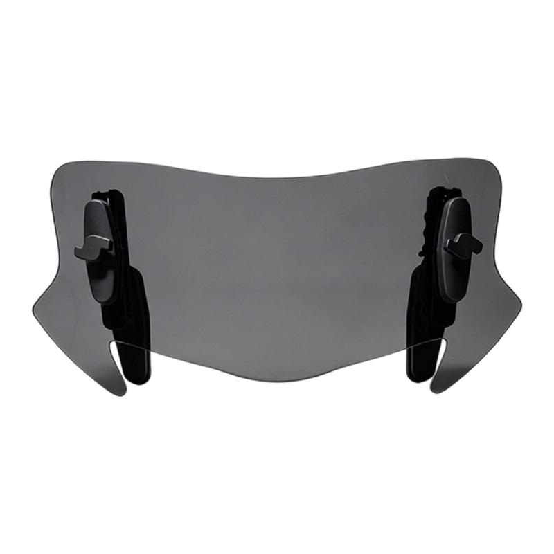 Motorcycle Wind Deflector Extension, Adjustable Clamp-On Acrylic Panel With Two Brackets for Windshield Coverage