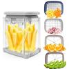 Coupe-frites Brieftons, Trancheuse à pommes de terre en acier inoxydable à 4 lames, Hachoir à légumes multifonctionnel pour frites, fruits et légumes