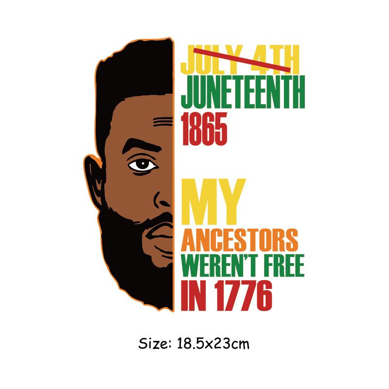 

Juneteenth теплопередача для мужчин и женщин, Parches Ropa, наклейки на одежду, футболка «сделай сам», термопресс, толстовки с аппликацией, термопресс