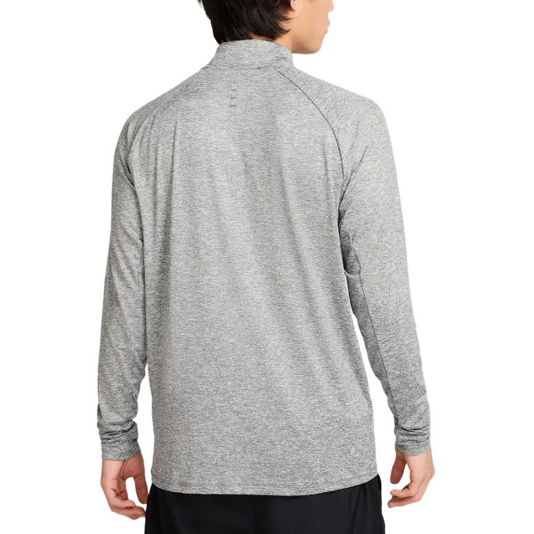 Nike Logo Print Half High Neck Straight Cut Quick Dry Long Sleeve T-Shirt Men Tops Gray HV2181084