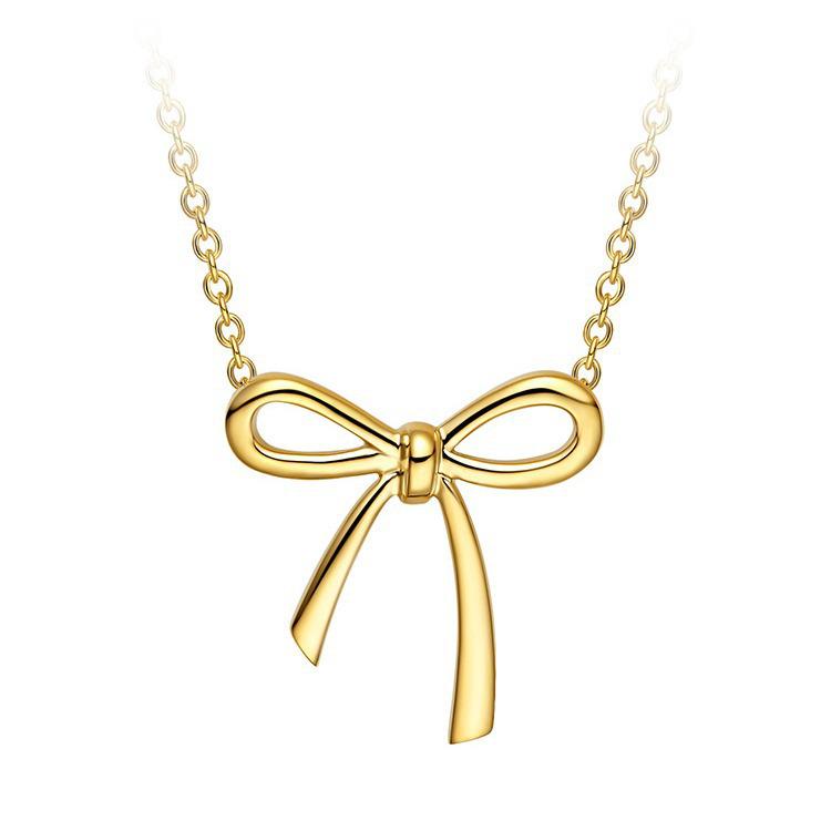 Chic Bow Pendant Necklace Set for Girls - Trendy and Versatile Clavicle Chain