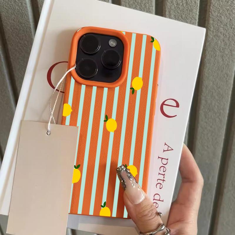 

Lemon Stripe Pattern Phone Case For iPhone 17 Pro Max 16 15 14 13 12 11 Pro 14 15 Plus 17 Air Shockproof Silicone Soft Cover iPhone17e