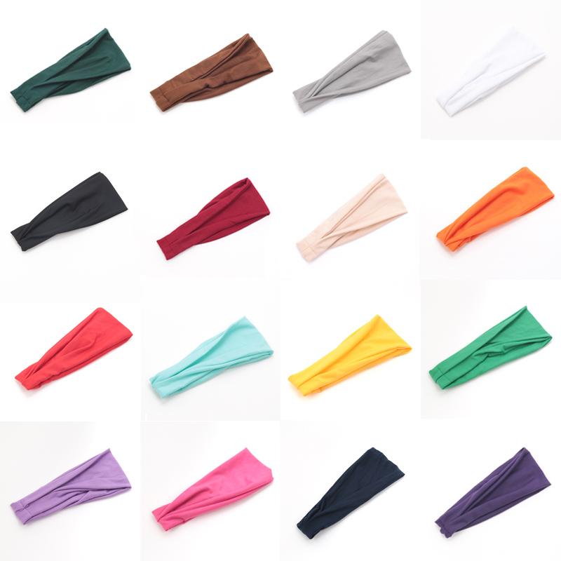 Neue Damen Unifarbene Elastische Haarbänder Yoga Stirnband Mode Turban Make-up Haarreif Vintage Geknotetes Haarband Haarschmuck