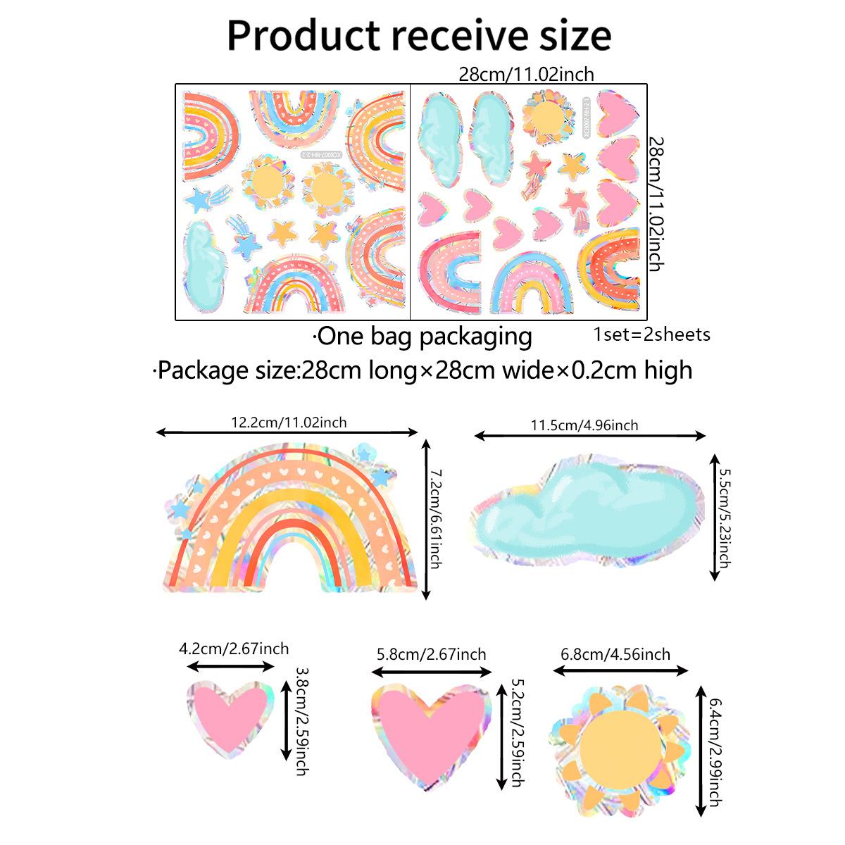 

Радуга звезды облака красочный солнечный свет статическая наклейка стекло окно украшение дома настенная наклейка наклейка на окно
