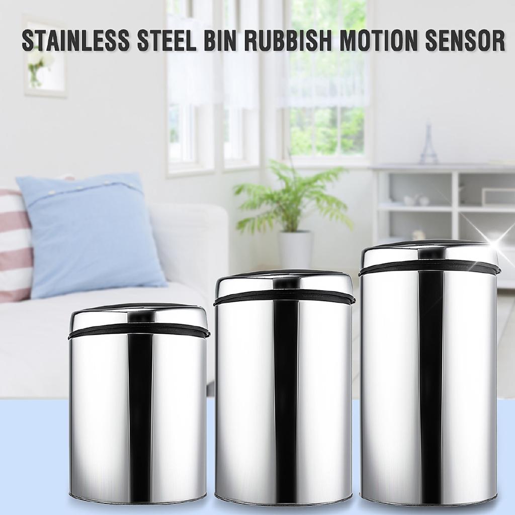 Automatic Stainless Steel Touchless Trash Recycle Motion Sensor Waste Bins Kitchen Trash Electronic Dustbin USB Charge