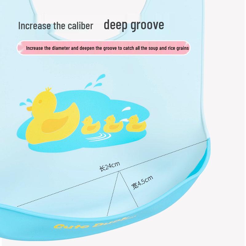 Waterproof Food-Grade Silicone Baby Bib - Leak-Proof, Self-Feeding, Drool Protection