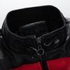 Men Jacket Color Block Long Sleeve Pockets Stand Collar Faux Leather Zipper Coat for Working