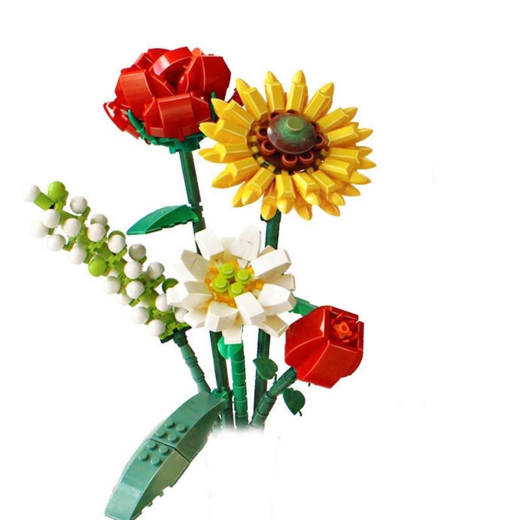 LOZ 1659 Eternal Flower Herb Plant Sunflower Rose Saffron Hypericum 3D Model Mini Blocks Bricks Building Toy for Children No Box