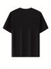 Men's 100% Pure Polyester Summer Loose Size Simple Letter Printed Casual and Comfortable Round Neck Short Sleeved T-shirt Top