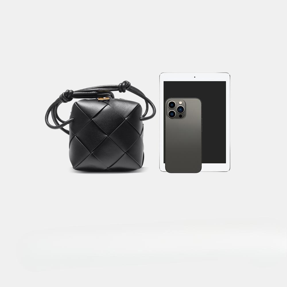 Spring/summer Small Fragrant Wind Diamond-check Crossbody Bag Autumn/winter Leather Bag Braided Box Bag Single Shoulder Bag