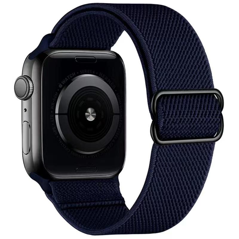Elastic Woven Loop Strap for Apple Watch Series 8/7/6/5/4/3/2/se Adjustable Nylon Watch Strap for Iwatch 41 45mm 49mm 44 40mm Bracelet