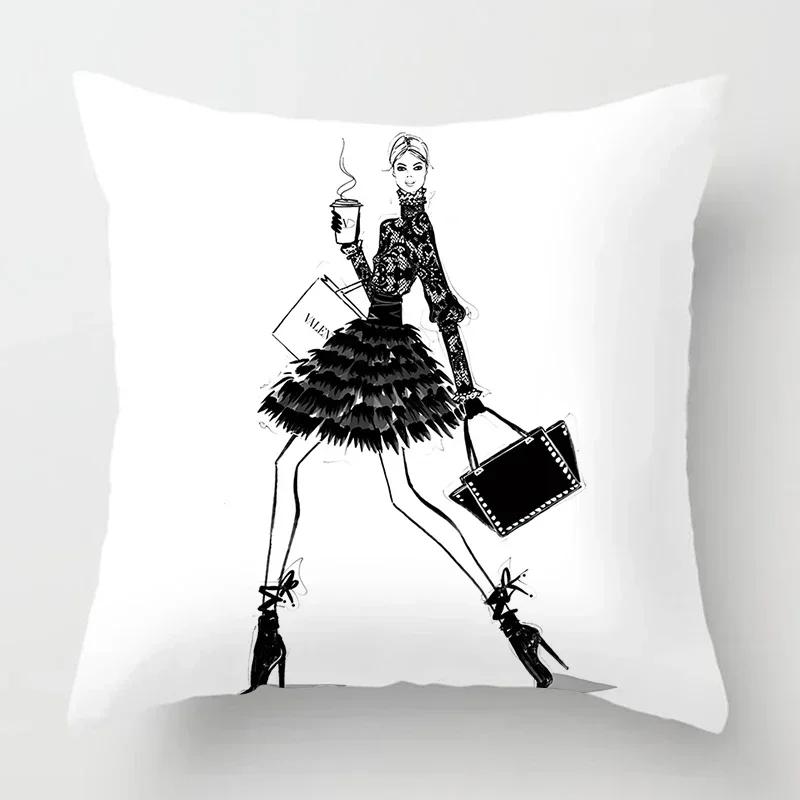 45x45cm Pillow Case Home Decoration Living Room Sofa Cushion Cover Nordic Fashion Ladies Pillowcase Decoration