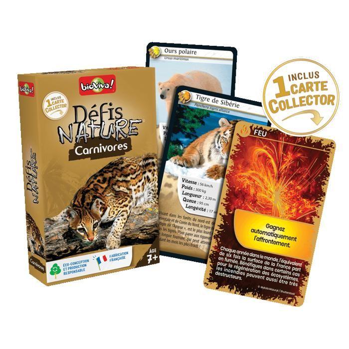 Jeu De Cartes - Défis Nature - Carnivores - 2 À 6 Joueurs - Dès 7 Ans - Fabriqué En France Et Éco-responsable
