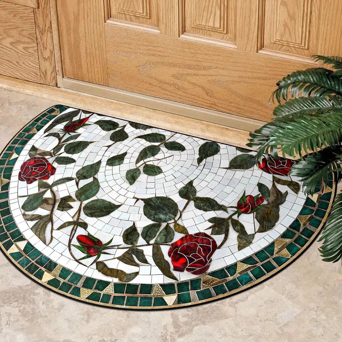 

Semi-circular Carpet House Doormat Entrance Door Mat Home Outdoor Rug Entry Garden Decoration Floor Mats Tapete Entrada De Casa 50X80cm