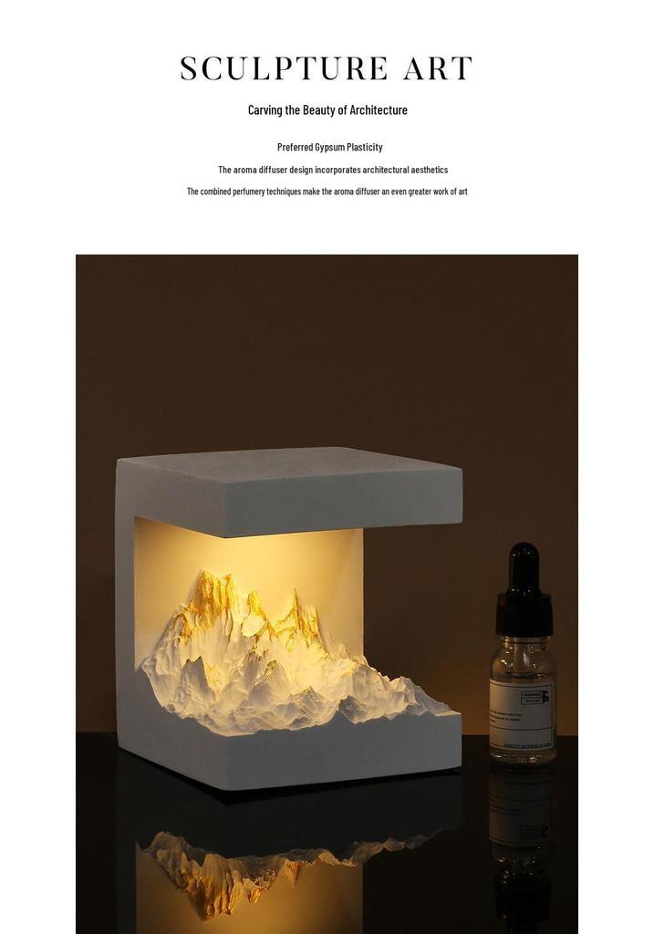 Golden Mountain Aroma Diffuser Stone Night Light – Perfect Gift for Girls or New Brides