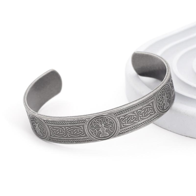 Мужской регулируемый браслет из нержавеющей стали в викинговском стиле, Узел жизни, Кельтский узел