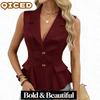 Damen Mode Lässig Ärmellos POLO-Kragen Blusen & Hemden