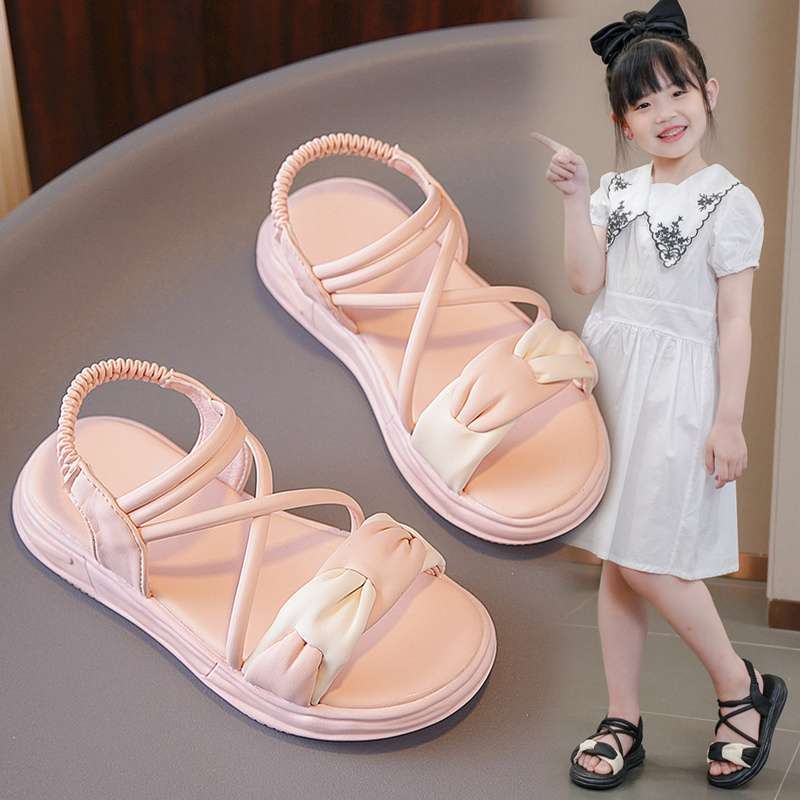 Girls sandals summer 2025 new sports wear princess shoes medium and large children soft sole primary school children beach shoes