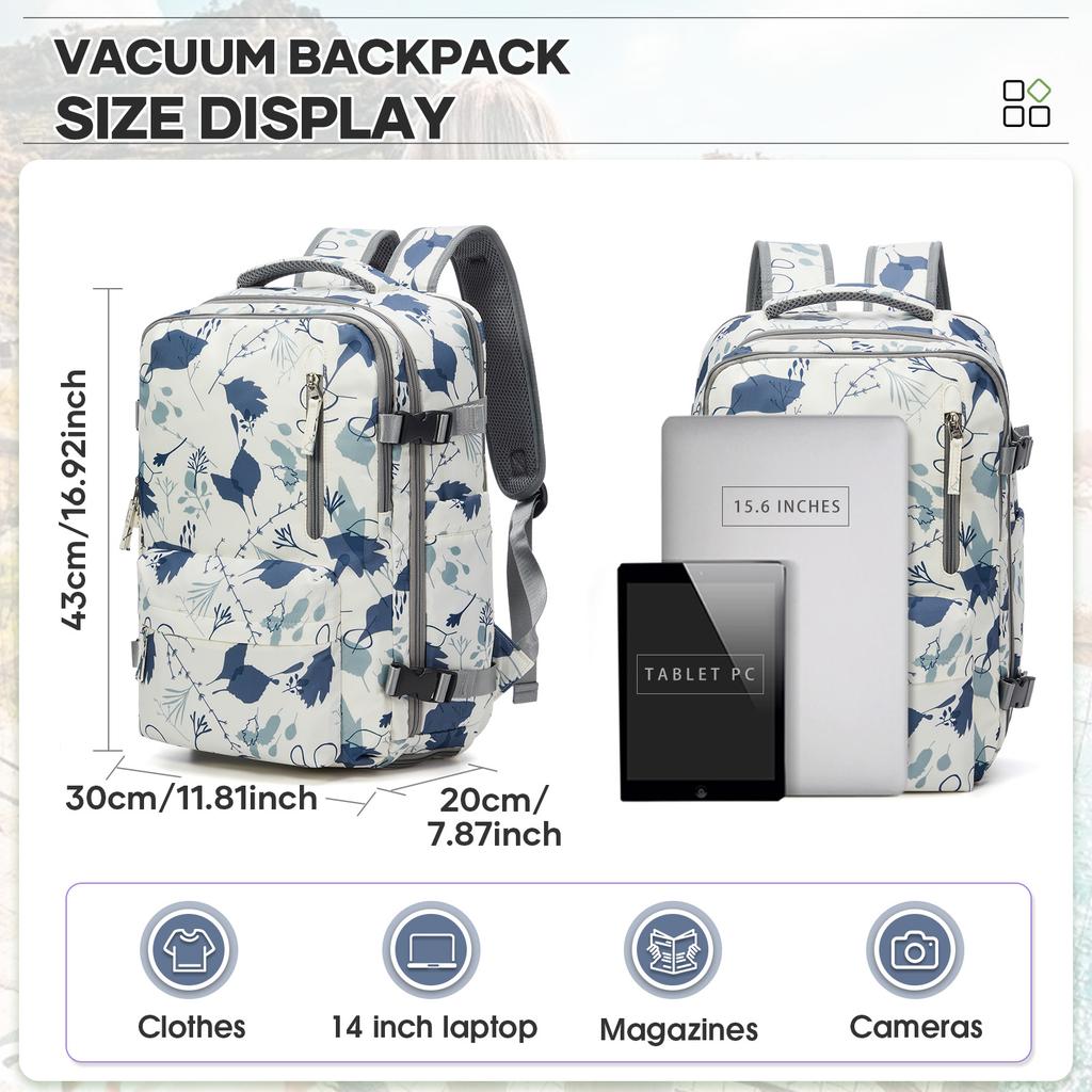 Travel Vacuum Storage Backpack Vacuum Seal Compression Space Saver Bags Clothing Vacpack Airback Carry On  Laptop Work Backpacks