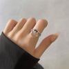 Stamp Copper Color Ring For Women Girl Gift Multilayer Retro Black Rectangular Chain Jewelry Dropshipping