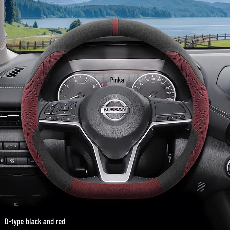 Compatible with 14th Gen Sylphy Classic Yuexiang Steering Wheel Cover - Winter Flocking Velvet Non-slip, Slim Design for Women