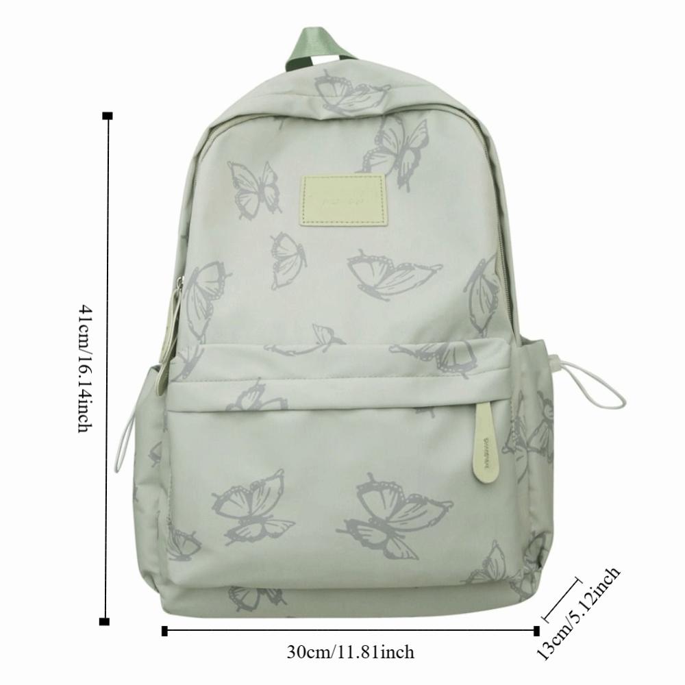 Small Pack Zipper Shoulder Bag Solid Color Casual Backpack Waterproof Butterfly Backpack Women