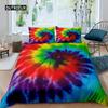 Tie Dye Duvet Cover Psychedelic Bohemian Gypsy Exotic Spiral Colorful Twin Bedding Set Microfiber Double Queen King Quilt Cover