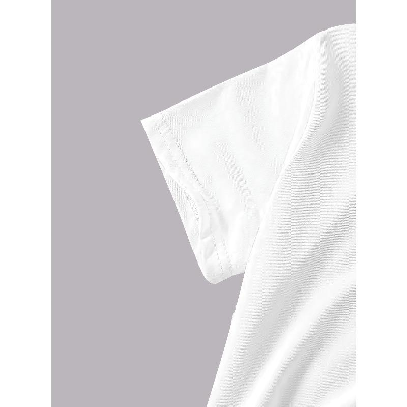 Europäische Größe Mädchen Rundhals Kurzarm T-Shirt mit Honigbienen-Musterdruck