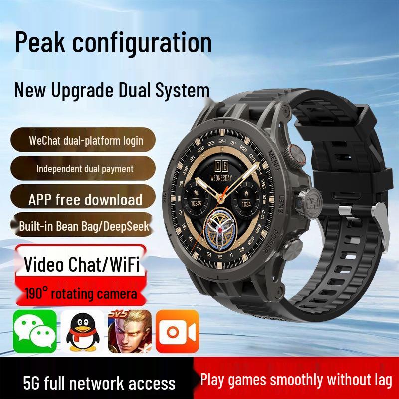 

5G Smartwatch with Card Slot, Student-Friendly, Multifunctional with Rotating Camera Q85C