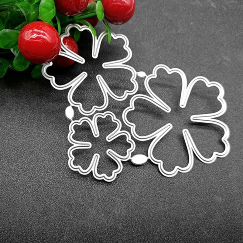 3-in-1 Blumen Metall-Stanzform DIY Basteln Scrapbooking Geprägtes Papier Karte Album Bastel-Schablone Vorlage Stanzteile