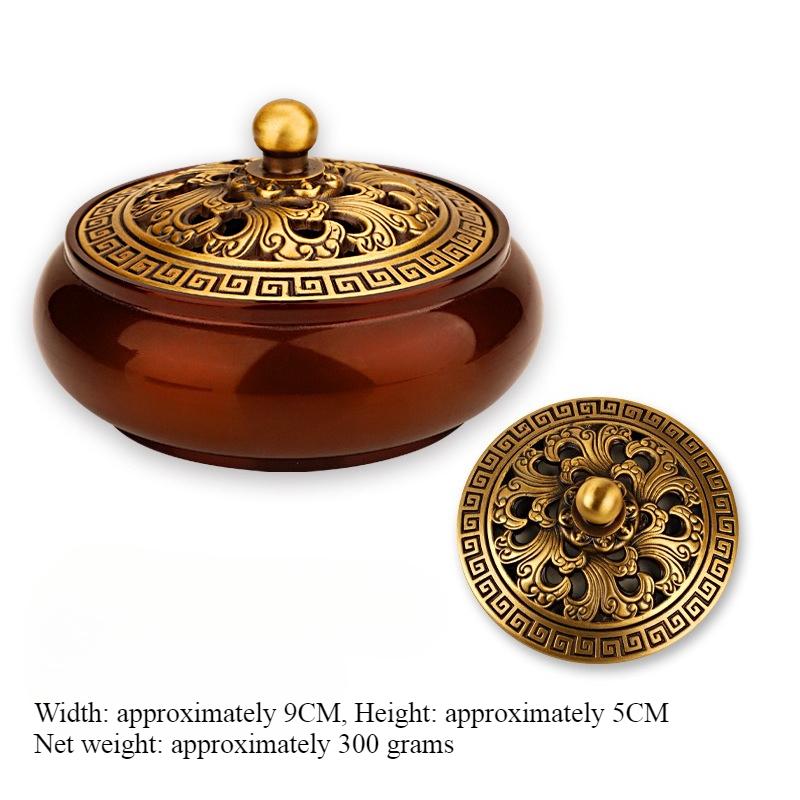 

Brass Incense Burner/Engraving Pisces Dragon and Phoenix Pattern Temple Worship Buddha Indoor Table Decoration Ornaments Censer