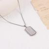Men's Trendy Rotatable Tag Pendant Necklace in Stainless Steel