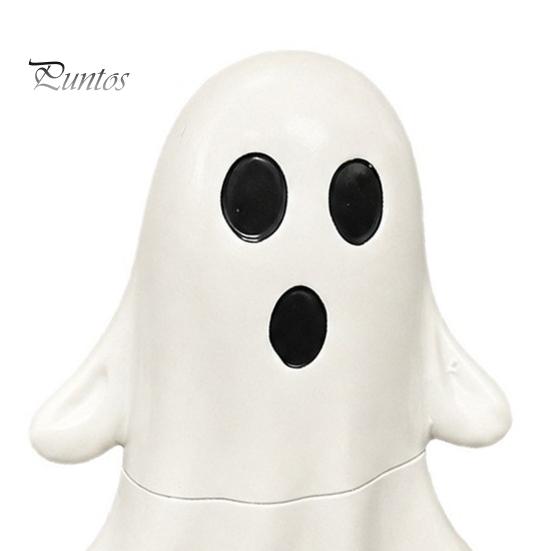 Cute Room Decor Ghost Night Light with Spring Base, USB Powered Mini Spooky Halloween Funny Bedroom Tree Topper LED for Party, Office Desk, Home