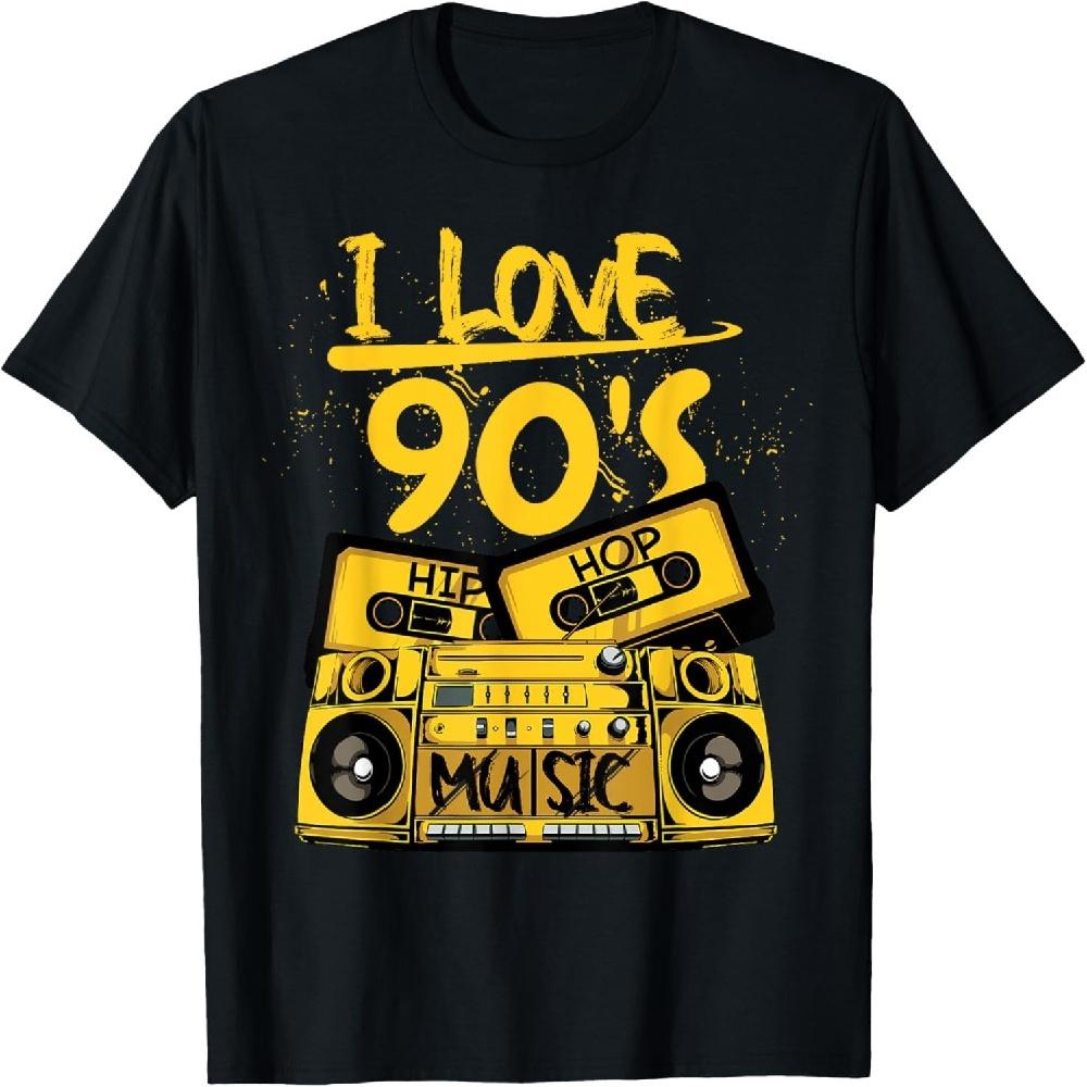 

Я люблю хип-хоп музыку 90-х - Ретро футболка с хип-хоп музыкой старой школы XXXXXL чёрный