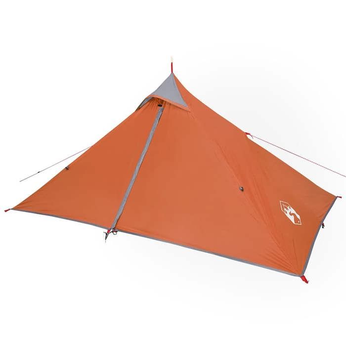 VidaXL Tipi Camping Tent 1 Person, Shade Tent with Carry Bag, Camping Awning, Garden Shelter, Orange 94385