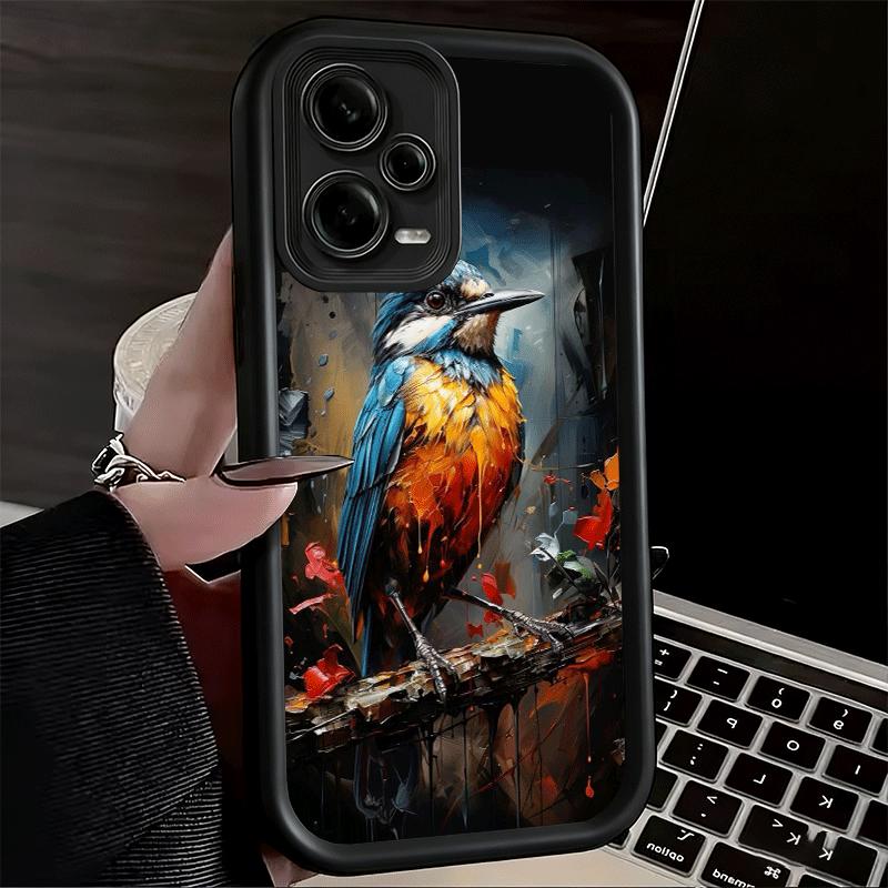 Phone Case for Xiaomi Redmi Note 15 14 13 Pro Plus Bird Oil Painting Style Shell 12S 11 11S 11T 5G 14S Soft Silicone Funda