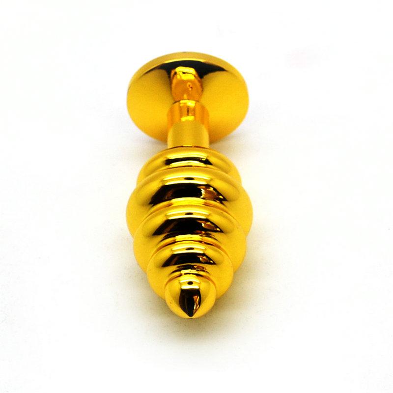 Analspielzeug aus Metall mit Gewinde, Sexy Stopper-Buttplug einfügen – goldenes, erotisches Sexspielzeug für Frauen, Produkte für Erwachsene