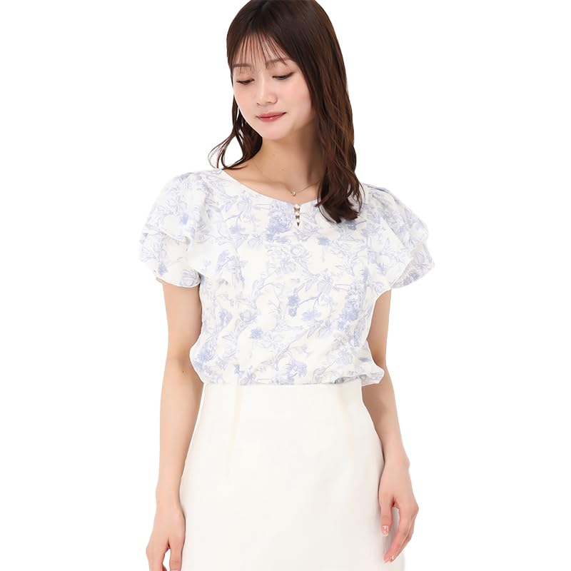 

Мишмаш Сорочка/Блузка женская для поездок на работу и офисного кэжуала, Рукав, С оборками, Синяя, синий