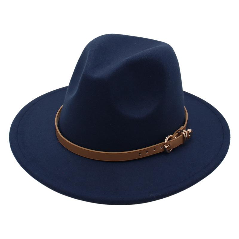 Europe And The United States New Top Hat British Party Jazz Hat Fedora Foreign Trade Woolen Felt Hat Big Brim Trendy Hat