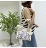 NASSIA Ita Bag, Oshikatsu Bag, 2-Way ToteHandbag, Crocodile Design, Cute Shoulder Bag (White)