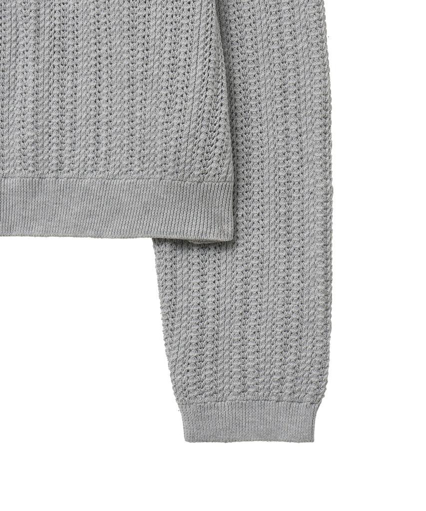 STANDARDERROR 87-Stan190 Country Oversized Color Block Lettering Knit Gray