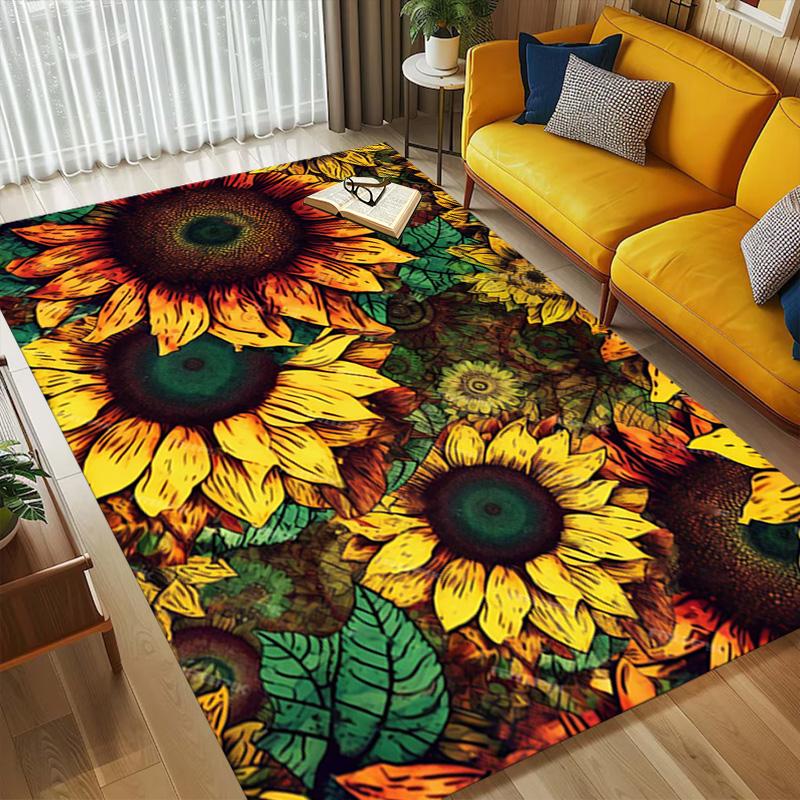 Sunflower Garden Living Room Nonslip Area Rug Soft Carpet For Bedroom Game Playroom Sofa Office Home Decor Doormat Christmas Gift C9301193