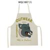 Animal Print Kitchen Apron Dinner Party Cooking Baking Apron Adult Child Baking Accessories Tiger Wolf Pattern Apron Waist Bib