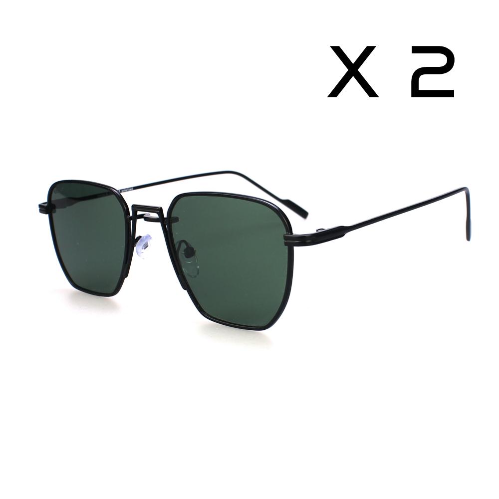 

Солнцезащитные очки с поляризацией и оправой из сплава, ретро квадратные, с зелеными линзами, унисекс, защита UV400 black