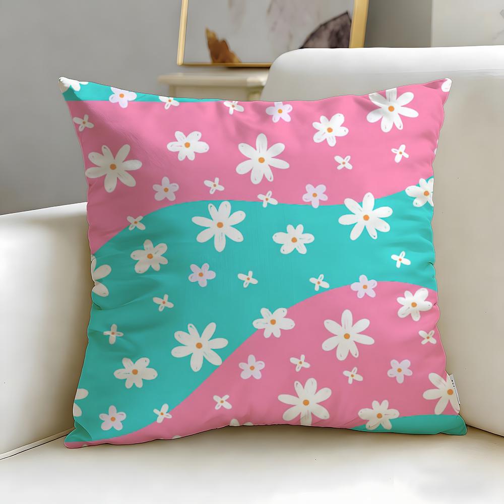 classic theme Daisies Cushion Cover Soft & Easy-Wash Pillow Case – Versatile for Couch, Bed, Travel and Office