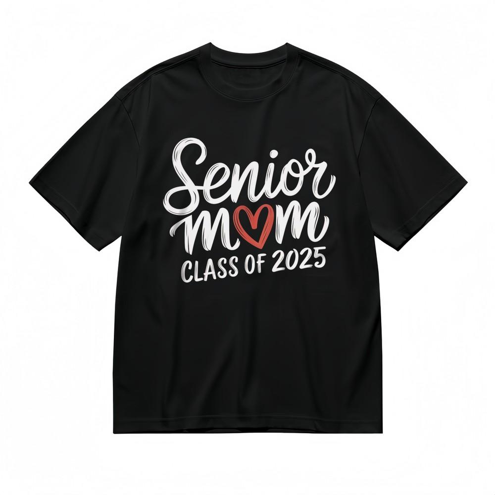 Women's T-Shirt With Graduate Mom Honor Graphic Unisex Black 100% Cotton Tops
