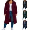 Women's Fashion Casual Plus Size Hooded  Long-Sleeve Solid Jacket